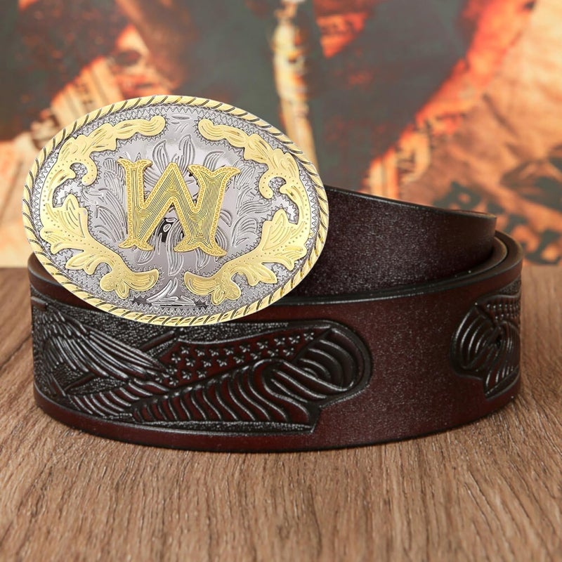 WMG Western Belt Buckle Initial Letters ABCDMRJ to Z Cowboy Belt Buckle, Rodeo Buckles for Men & Women - Image 4